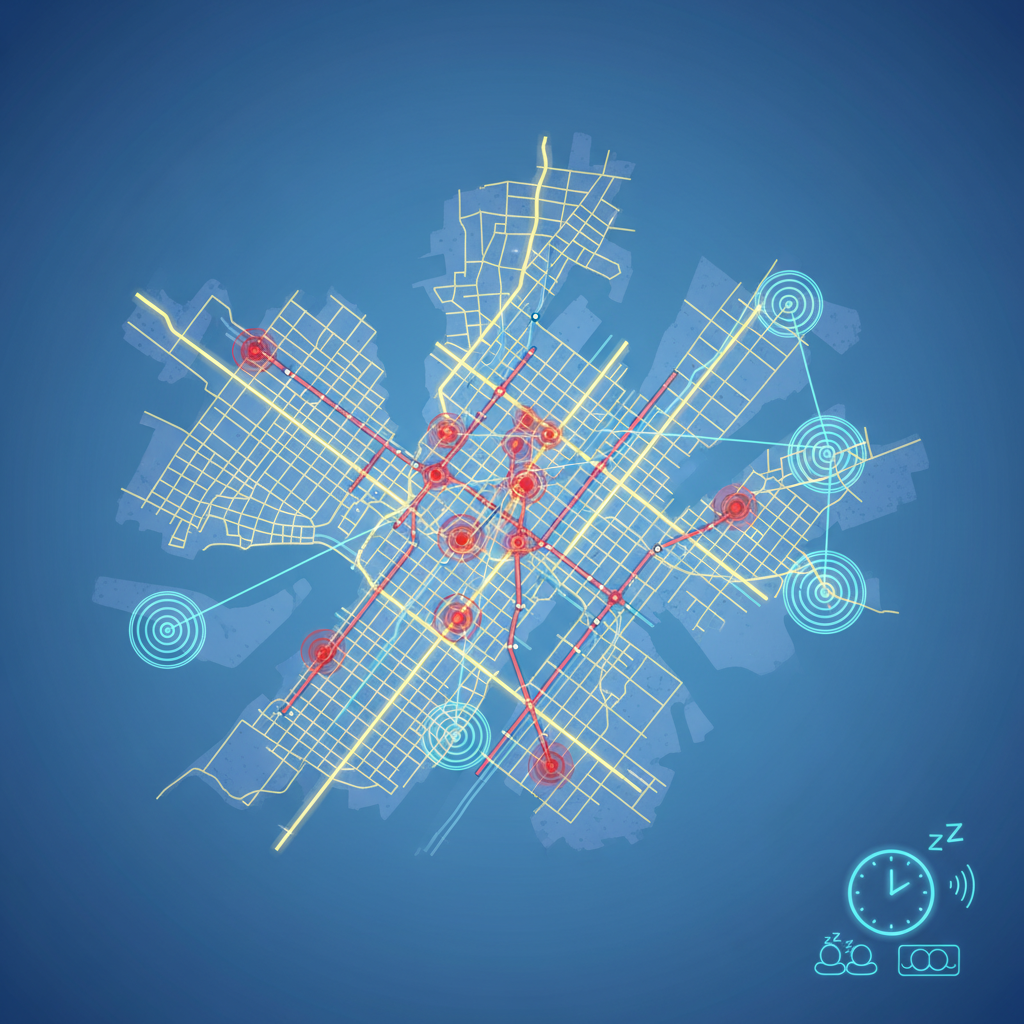 Intro — why NYC needs a neighborhood-first plan for concerts (grid, transit chokepoints, late-night rules) illustration