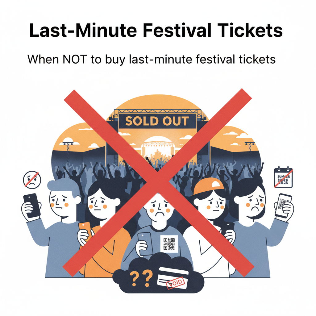 When NOT to buy last-minute festival tickets illustration