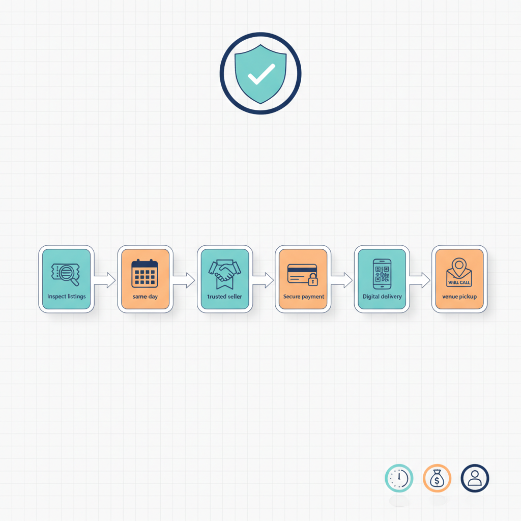 Isometric checklist diagram with verification, payment, delivery and fraud-detection icons linked by arrows