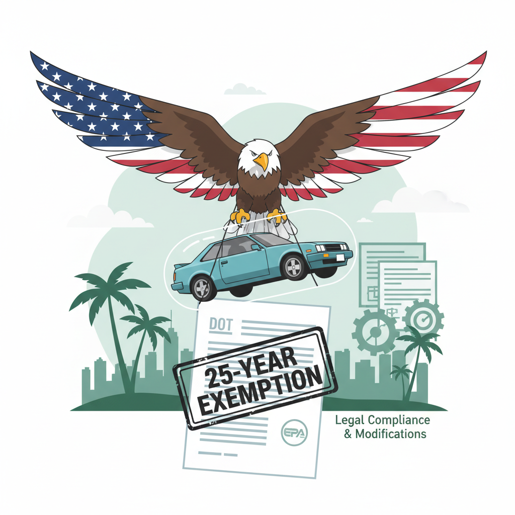 Federal rules that affect RHD imports (DOT & EPA) and the 25-year exemption illustration