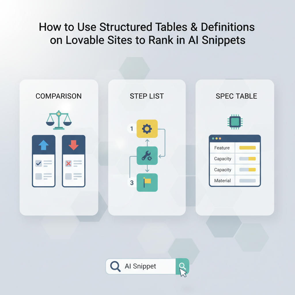 How to Use Structured Tables & Definitions on Lovable Sites to Rank in AI Snippets