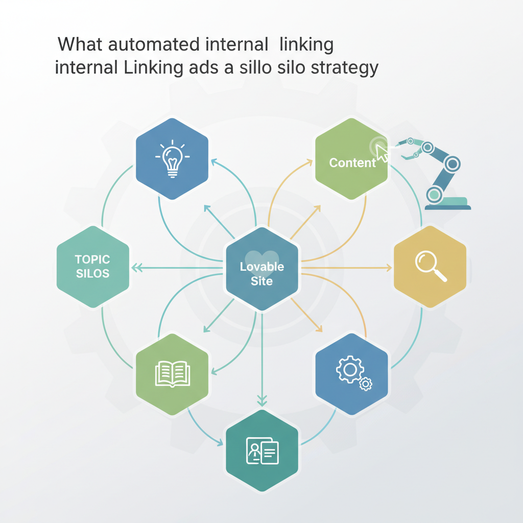 What automated internal linking adds to a silo strategy illustration