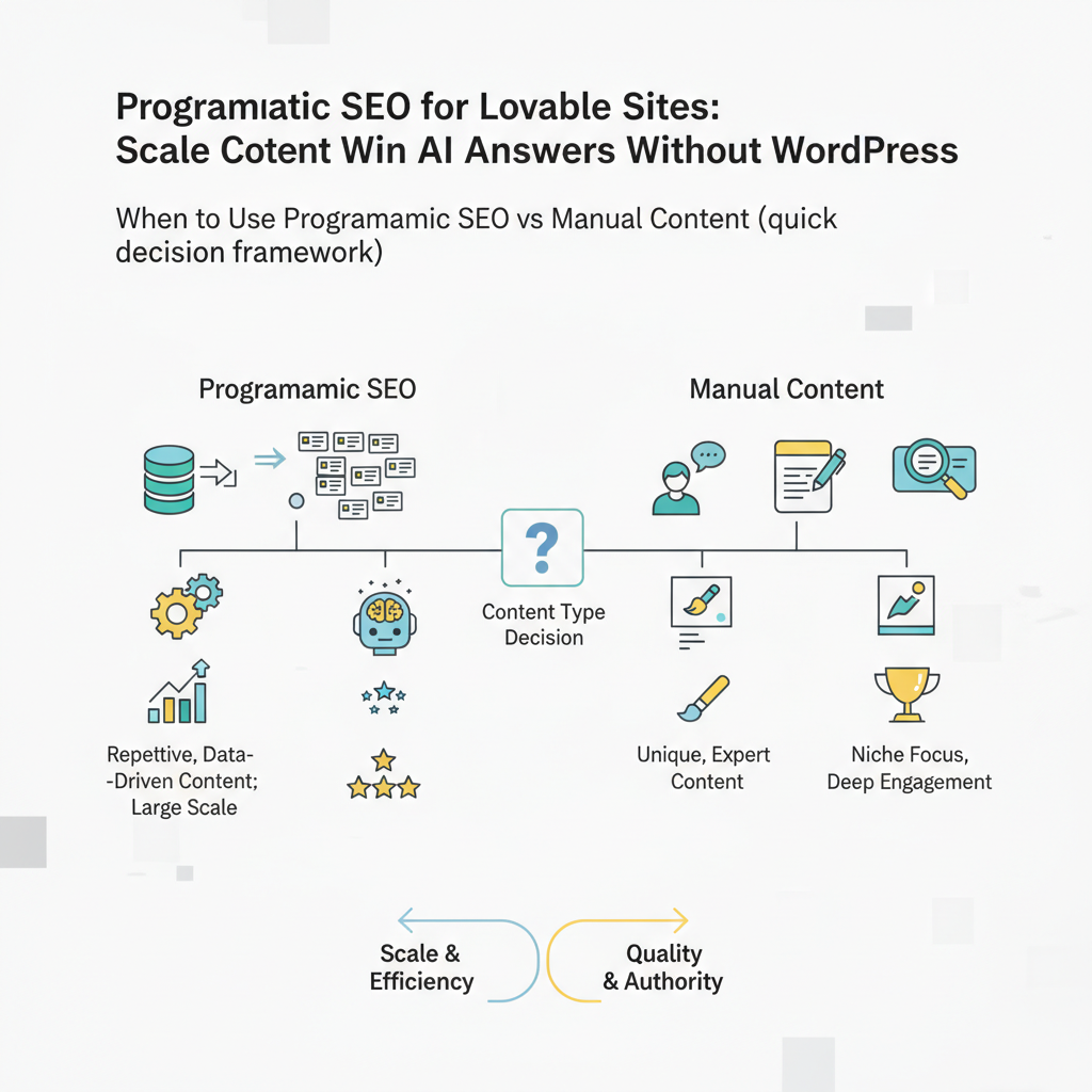 When to Use Programmatic SEO vs Manual Content (quick decision framework) illustration