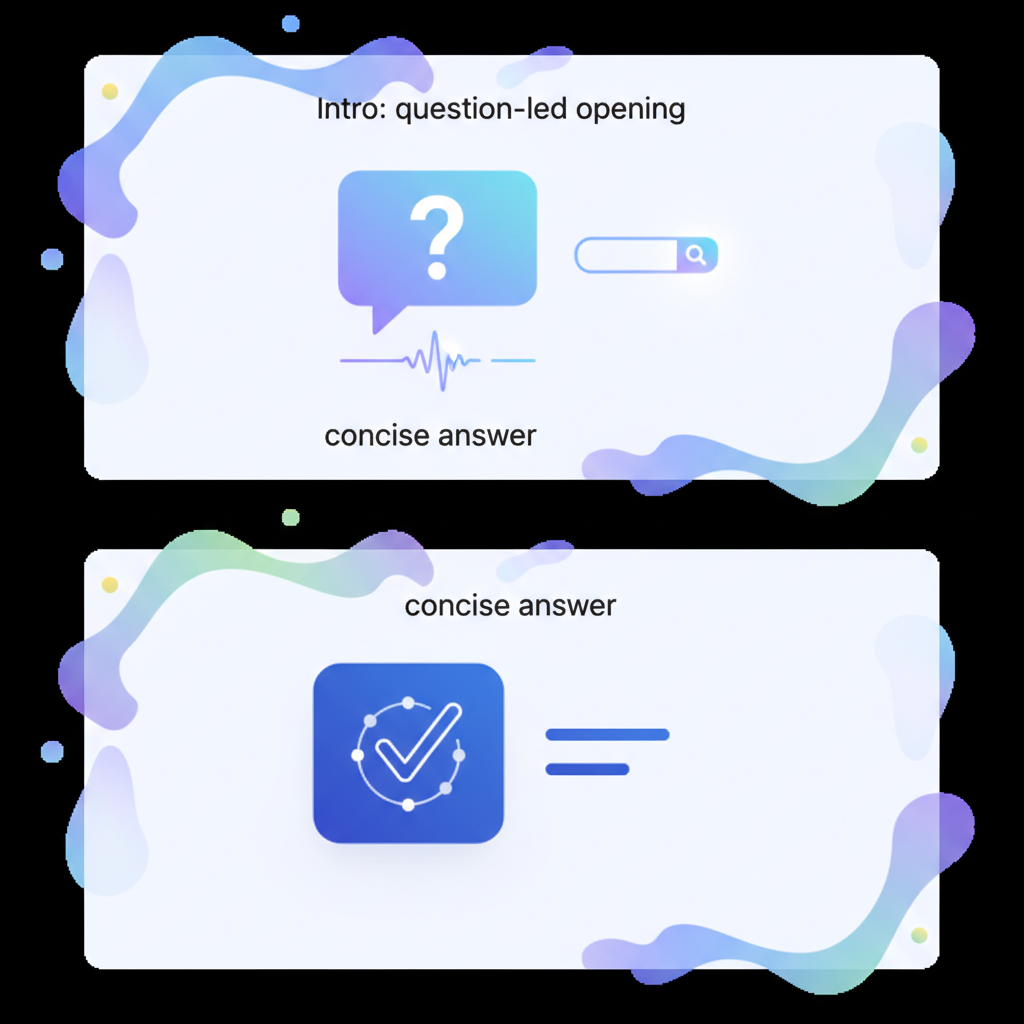 Intro: question-led opening and concise answer illustration