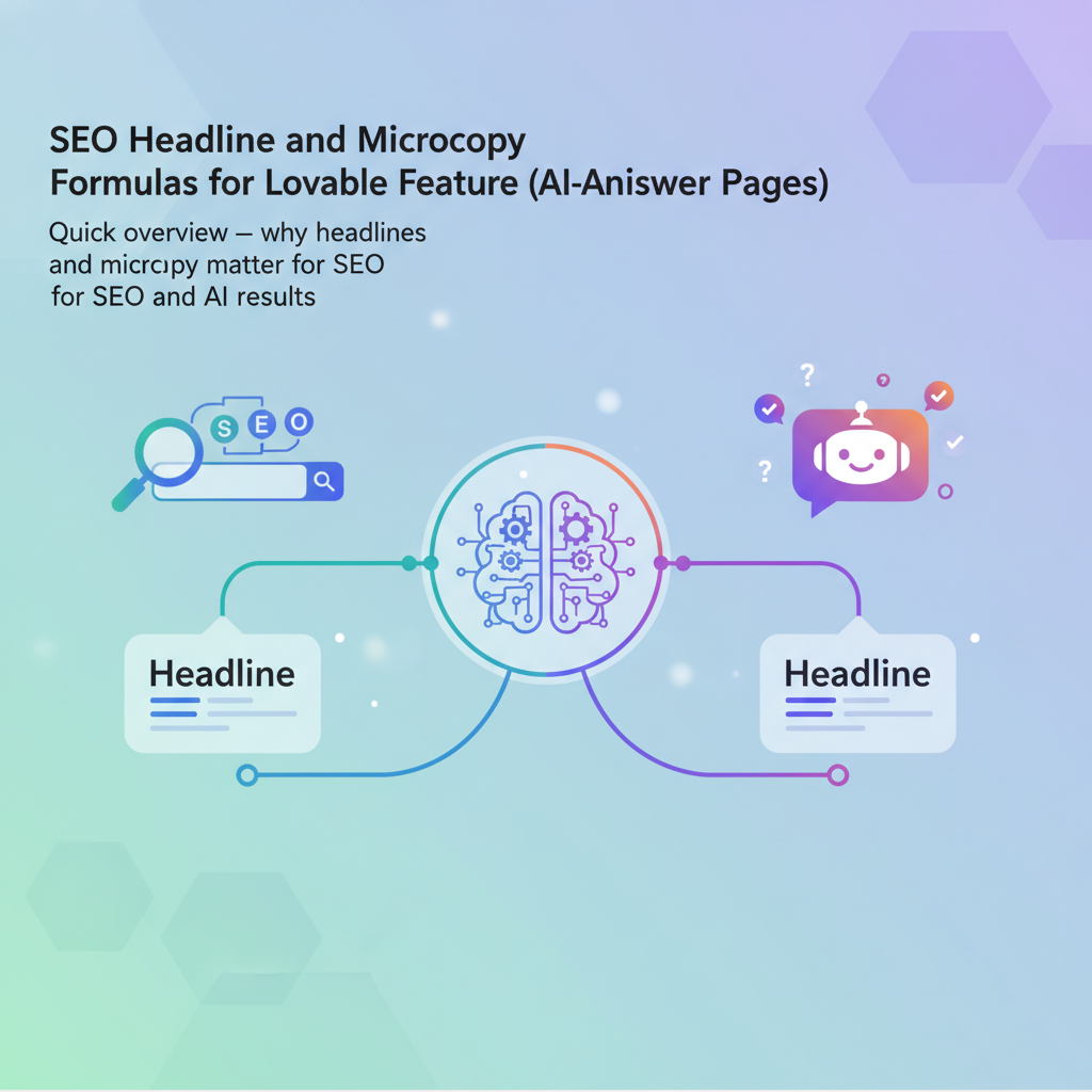 SEO Headline and Microcopy Formulas for Lovable Feature Pages (AI-Answer Optimized)