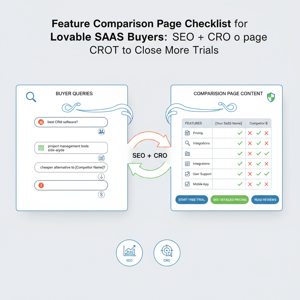 Search intent mapping: buyer queries vs comparison page content illustration
