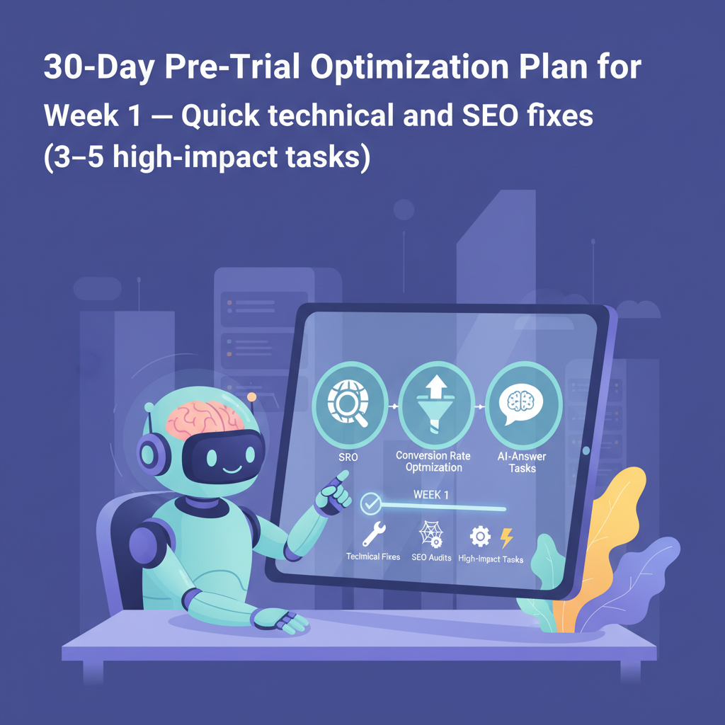 Week 1 — Quick technical and SEO fixes (3–5 high-impact tasks) illustration