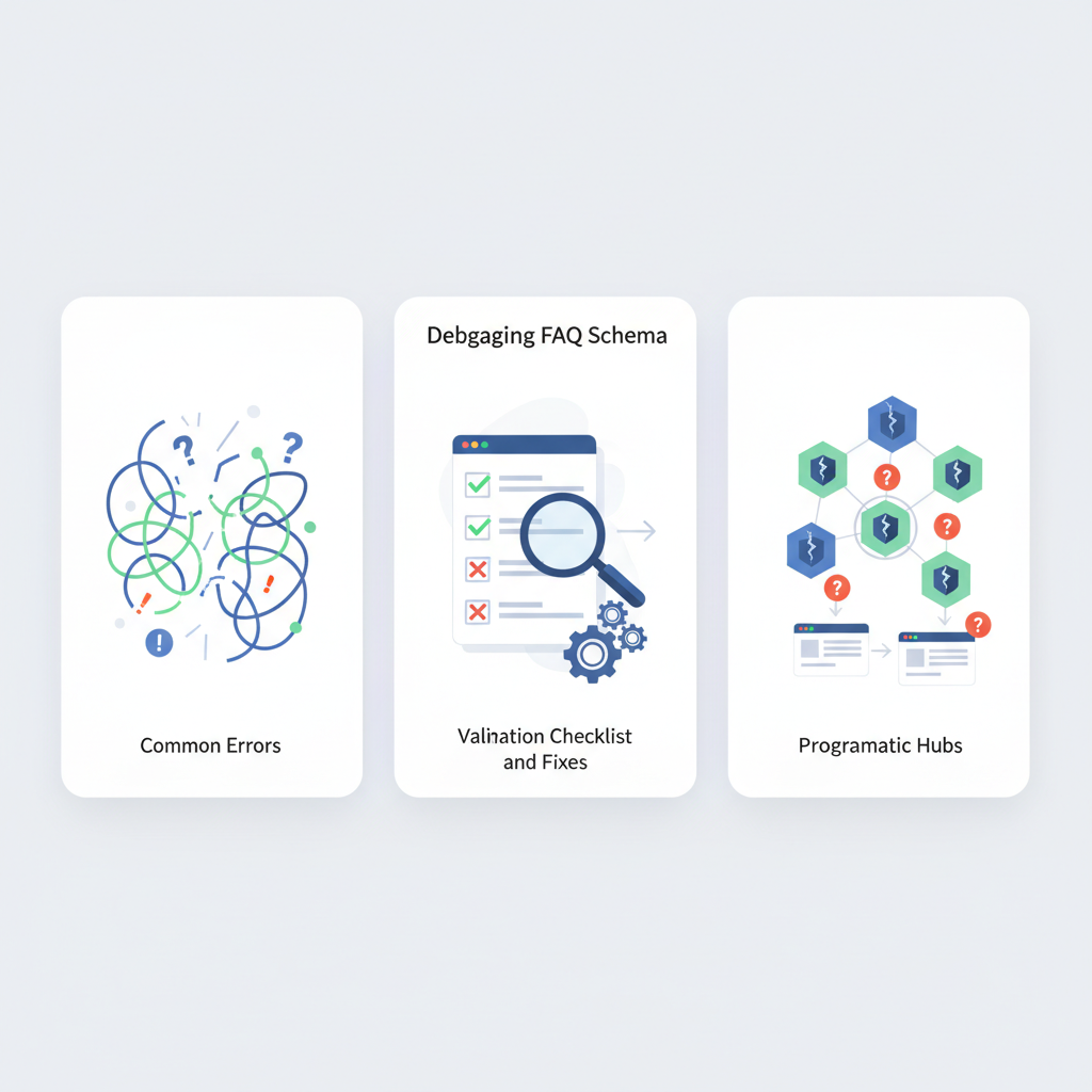 Common FAQ schema problems on programmatic hubs illustration