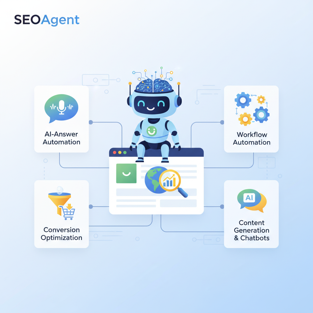 What SEOAgent does — features overview illustration