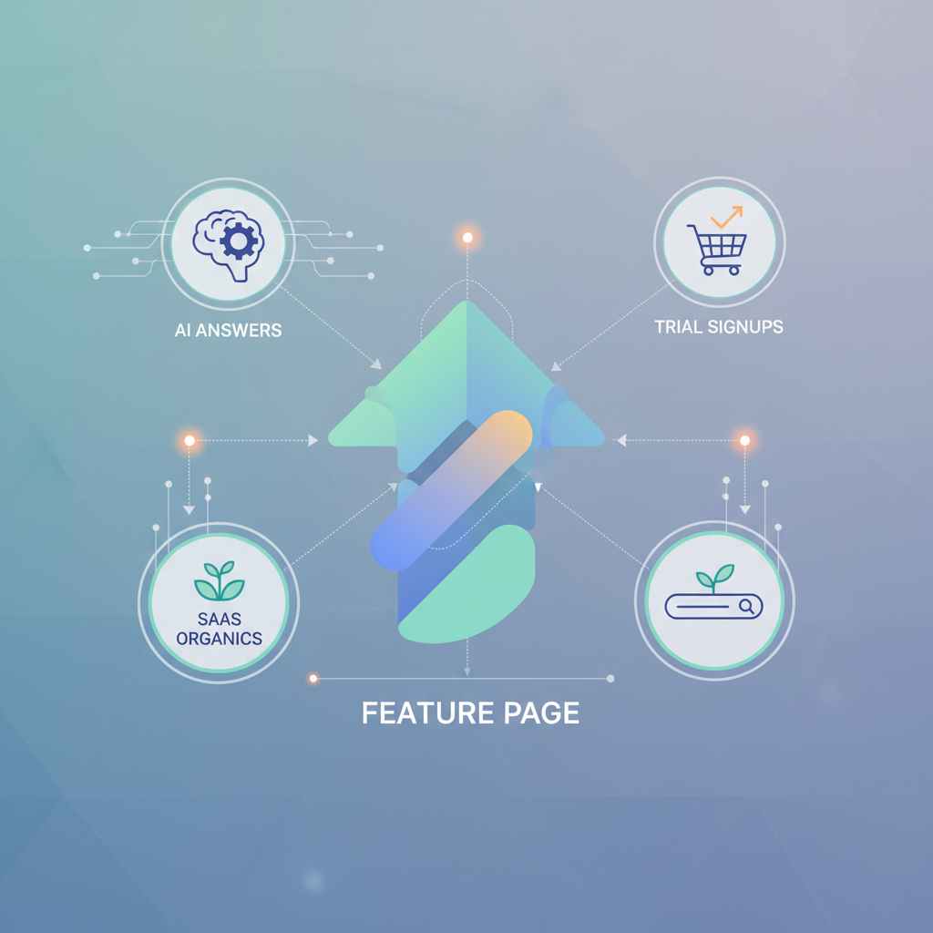 Why feature pages are high-value assets for SaaS organics & AI answers illustration