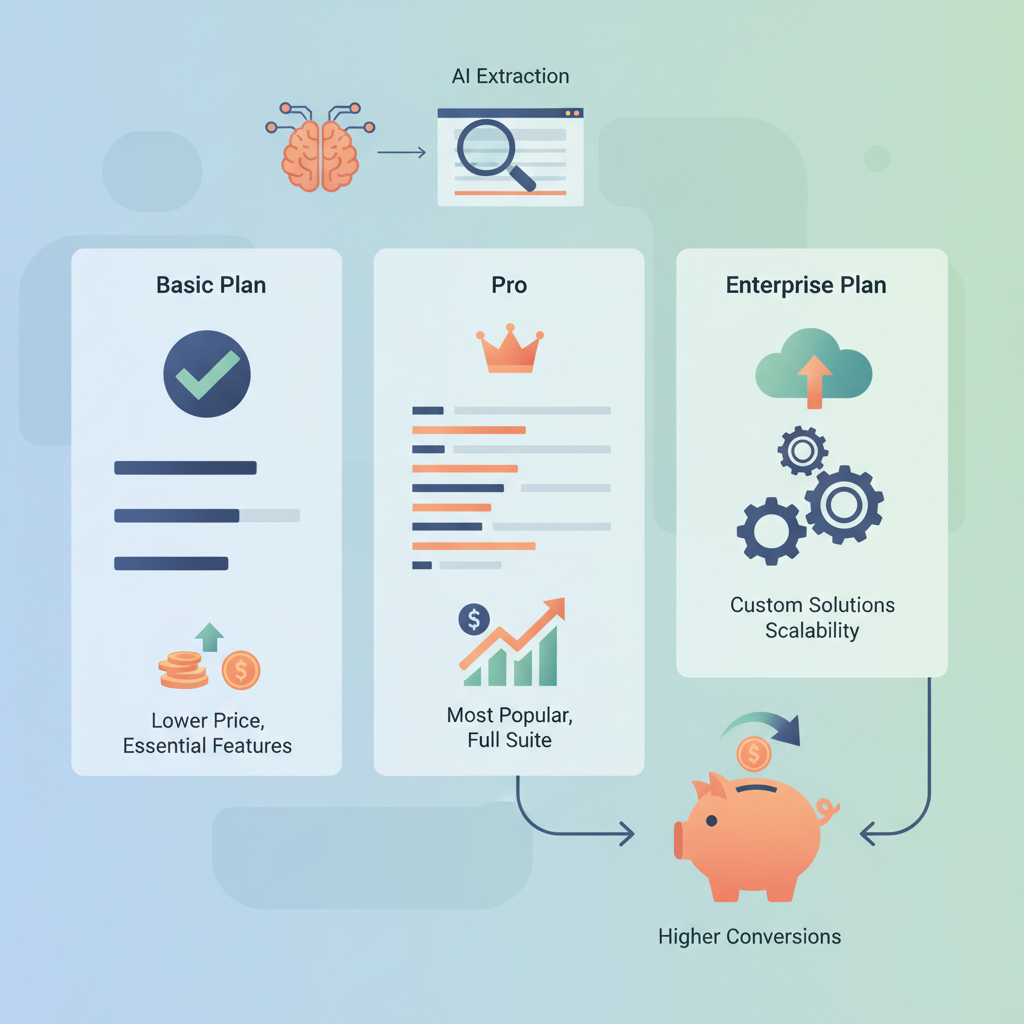 Structuring pricing content for clarity and extraction illustration