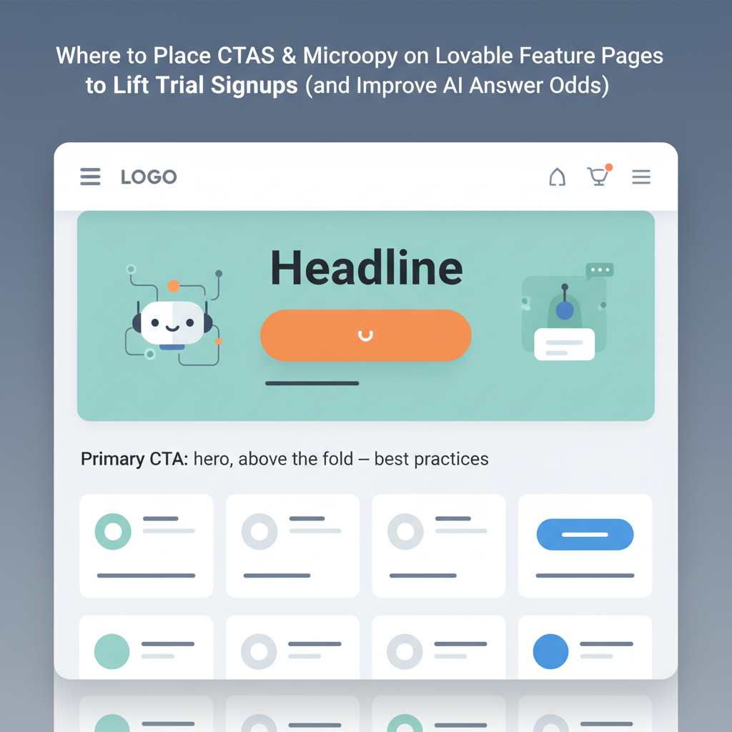 Primary CTA: hero, above the fold — best practices illustration