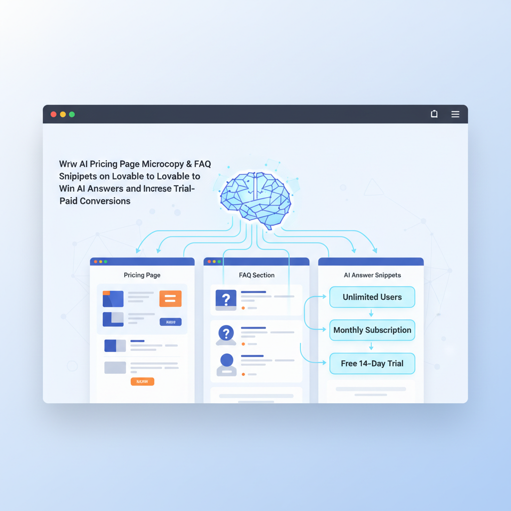 How AI systems select concise answer snippets from pricing pages illustration