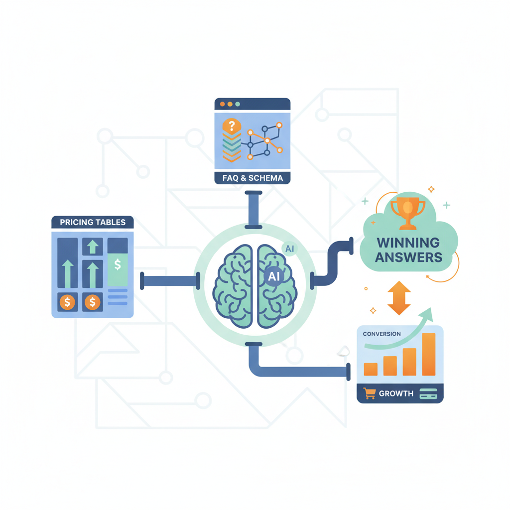 Executive summary — how structured pricing content wins AI answers and improves conversions illustration