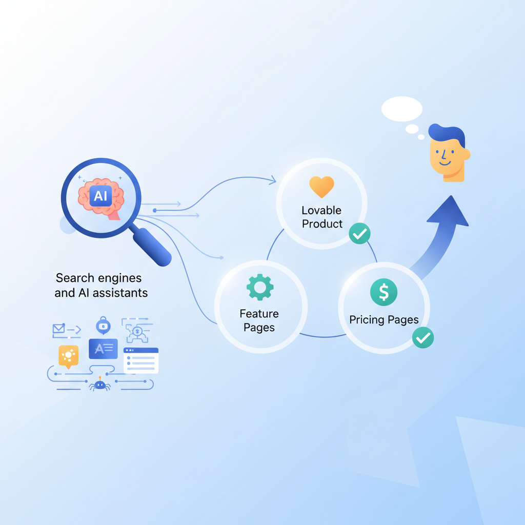 How search engines and AI assistants pick answers (what they look for) illustration