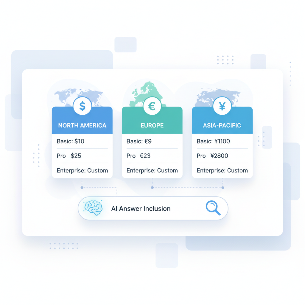 Choose the right pricing table structure for multi-market display illustration