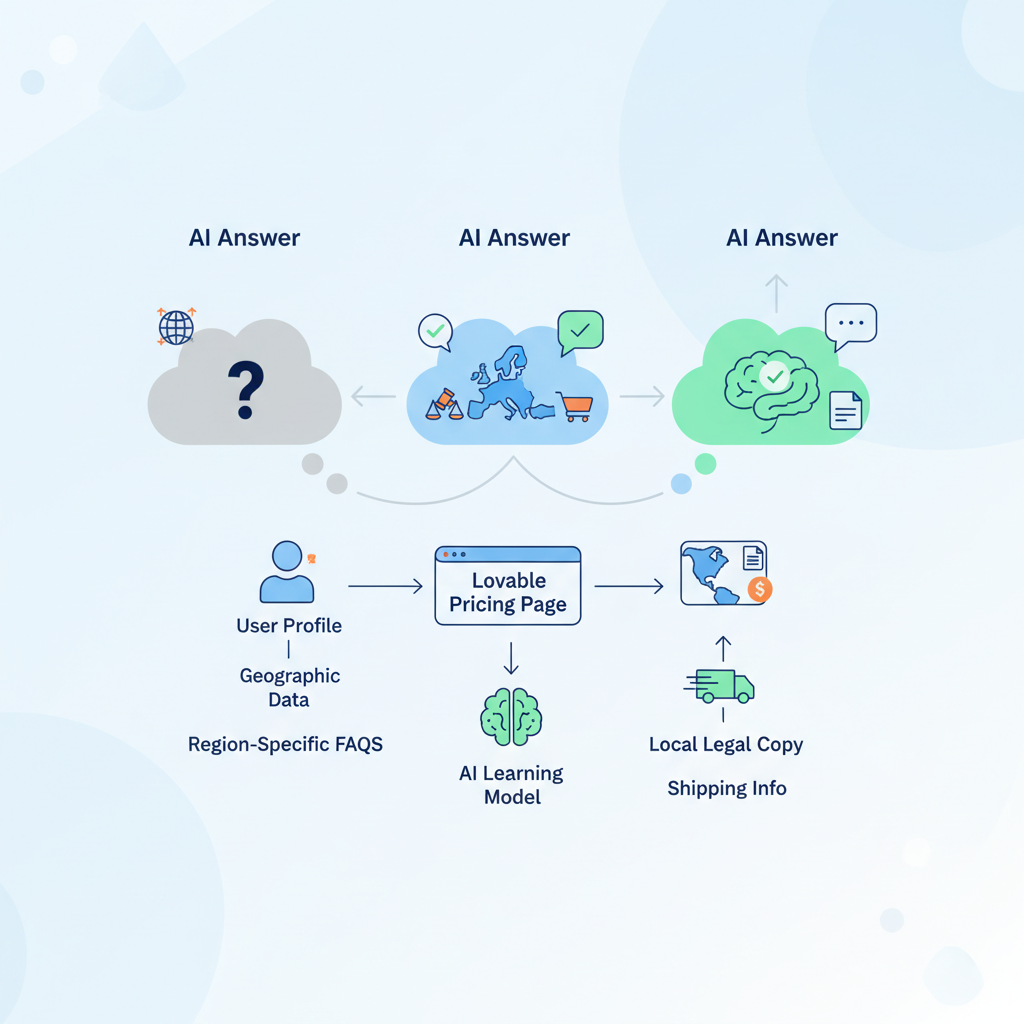 Add Region-Specific FAQs, Legal & Shipping Copy to Lovable Pricing Pages to Increase AI Answer Odds