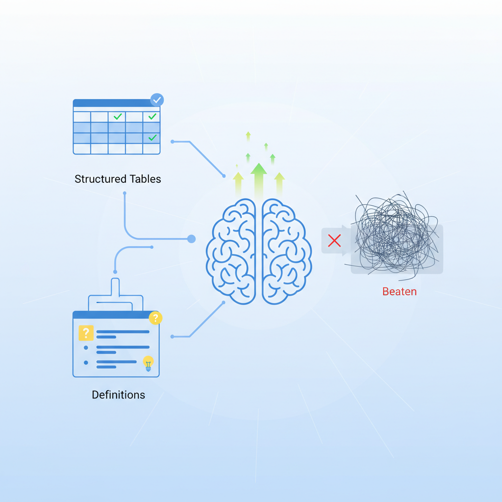 When tables and definitions beat paragraphs for AI inclusion illustration