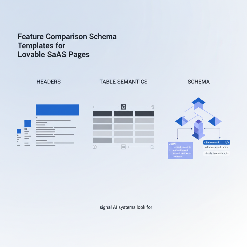 Signals AI systems look for in comparison pages (headers, table semantics, schema) illustration