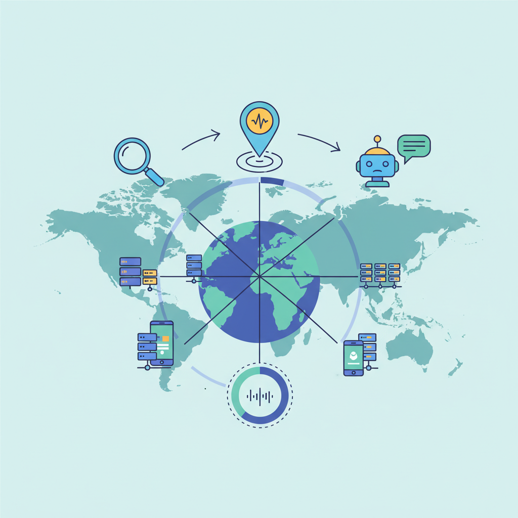 How search engines and AI assistants use geographic signals illustration