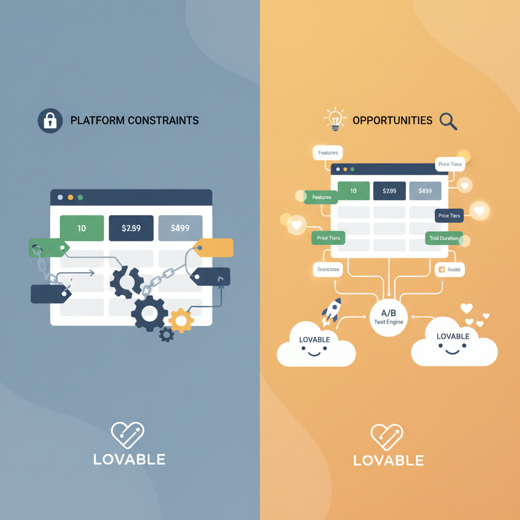 Why A/B testing pricing pages on Lovable is different (platform constraints & opportunities) illustration